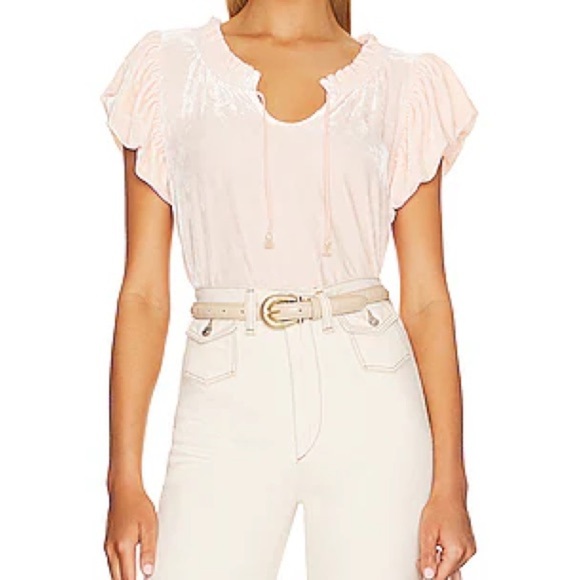 Free People Terese Velvet Top in Pink Tint - Picture 5 of 5